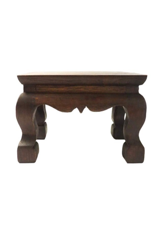 CoziNest Buddha Statue Stand Worship Table Pedestal Thai Teak Wood Carving Holder for Small Little Things Wooden Rectangle Home Decoration (W8 x D5 x H4), Brown - Image 1